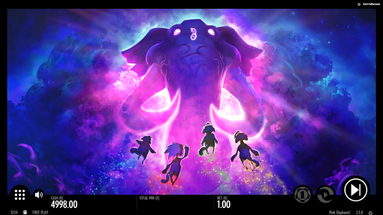 Pink Elephants bonus game animation