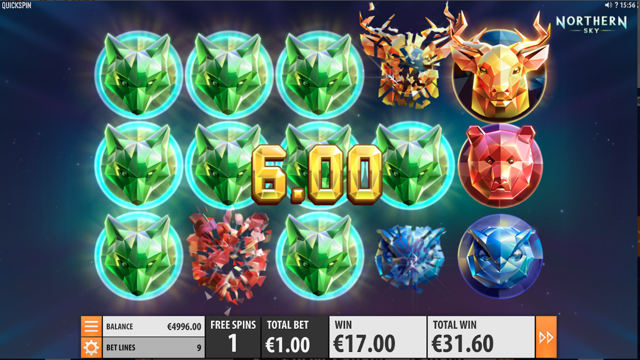 Northern Sky slot Bonus game re-spin
