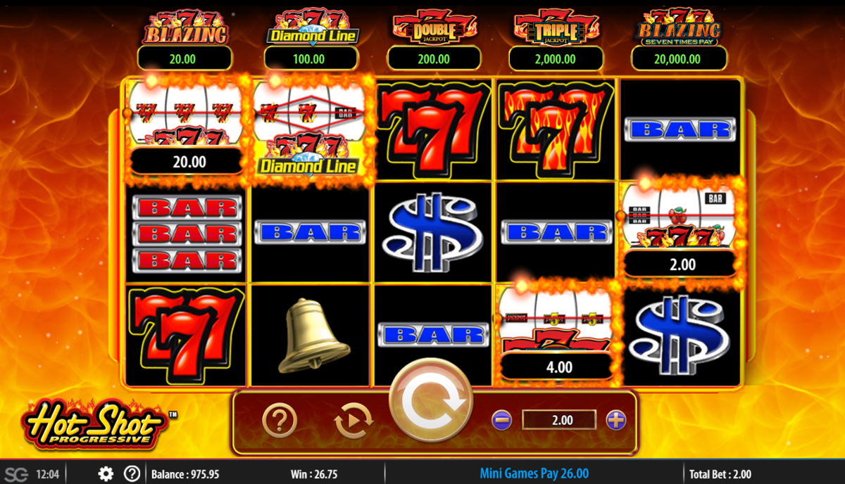 Hot Shot Progressive bonus game win