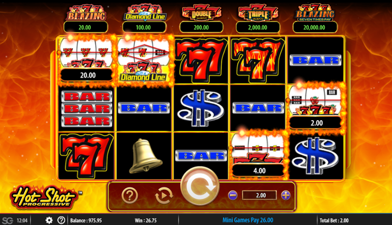 Hot Shot Progressive bonus game win