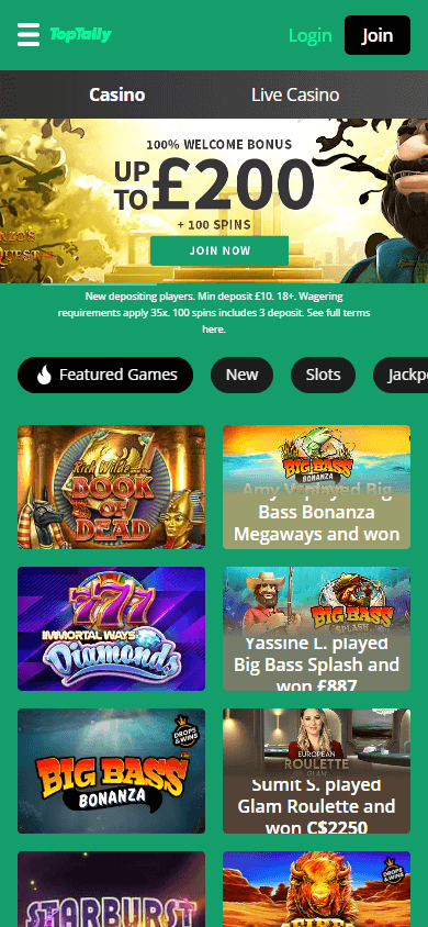 toptally_casino_homepage_mobile