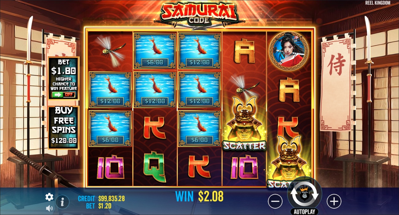 Samurai Code slot base game win