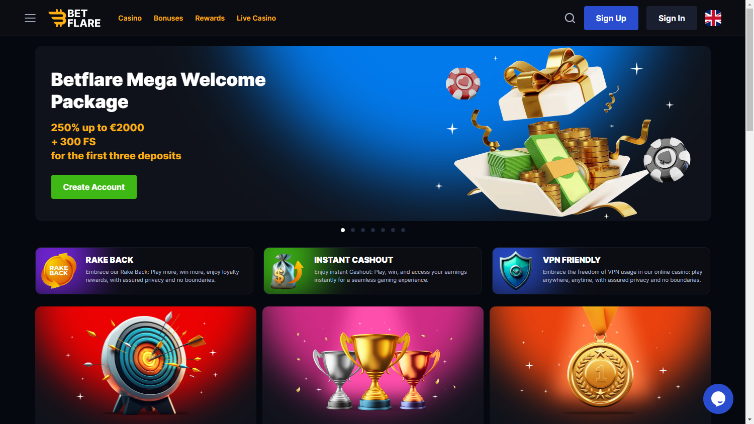 Betflare_casino_homepage_desktop