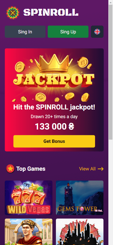 spinroll_casino_homepage_mobile