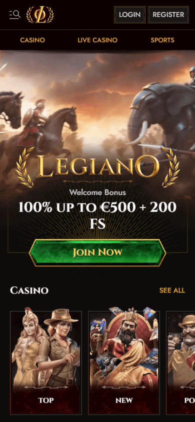 legiano_casino_homepage_mobile