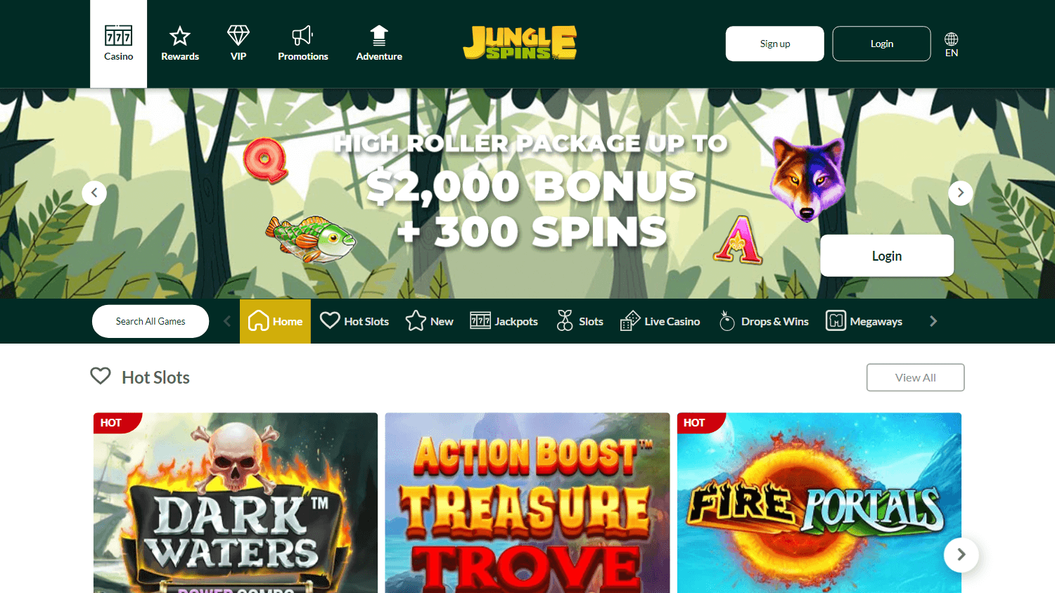 jungle_spins_casino_homepage_desktop