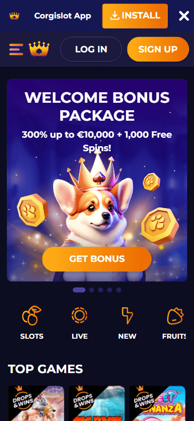 corgislot_casino_homepage_mobile