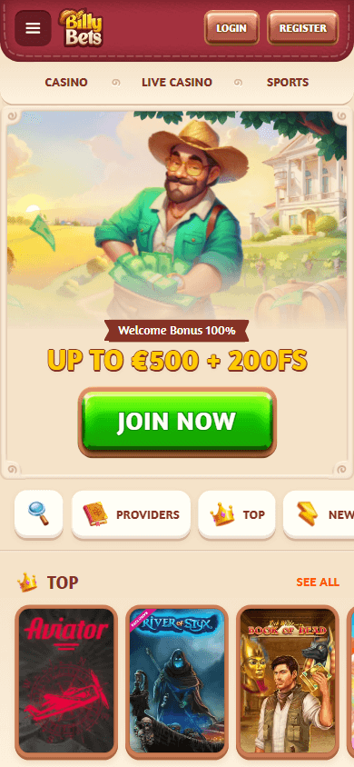 billybets_casino_homepage_mobile