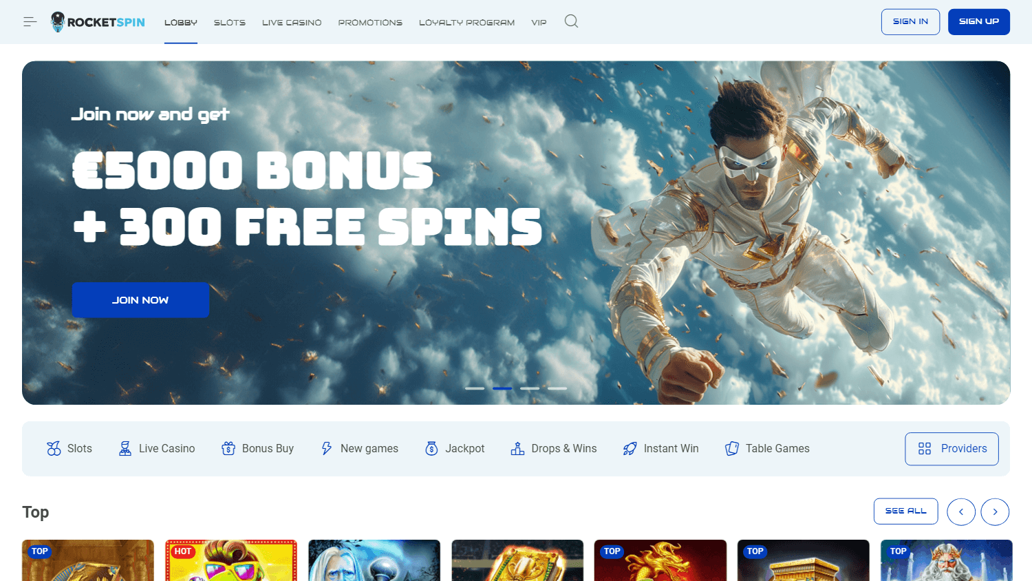 rocket_spin_casino_homepage_desktop