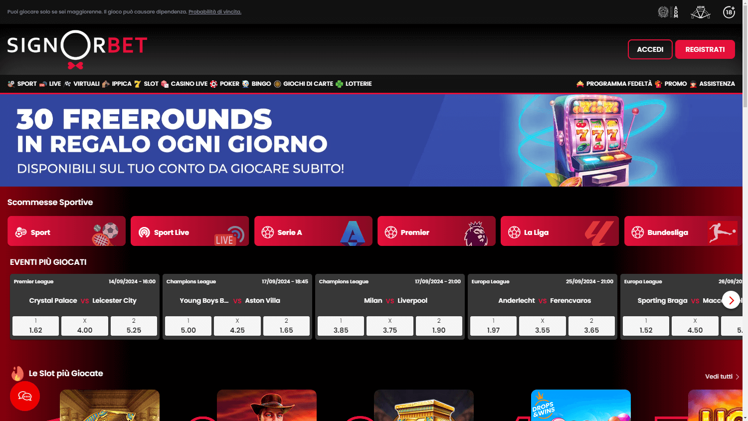 signorbet_casino_homepage_desktop