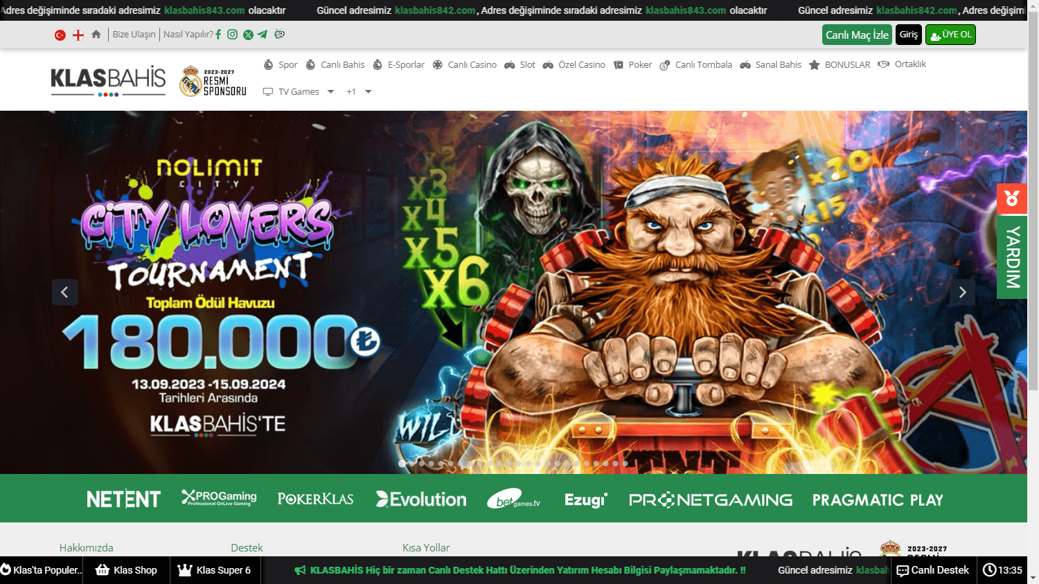 klasbahis_casino_homepage_desktop