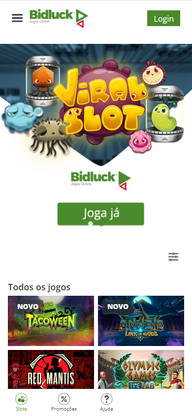 bidluck_casino_homepage_mobile