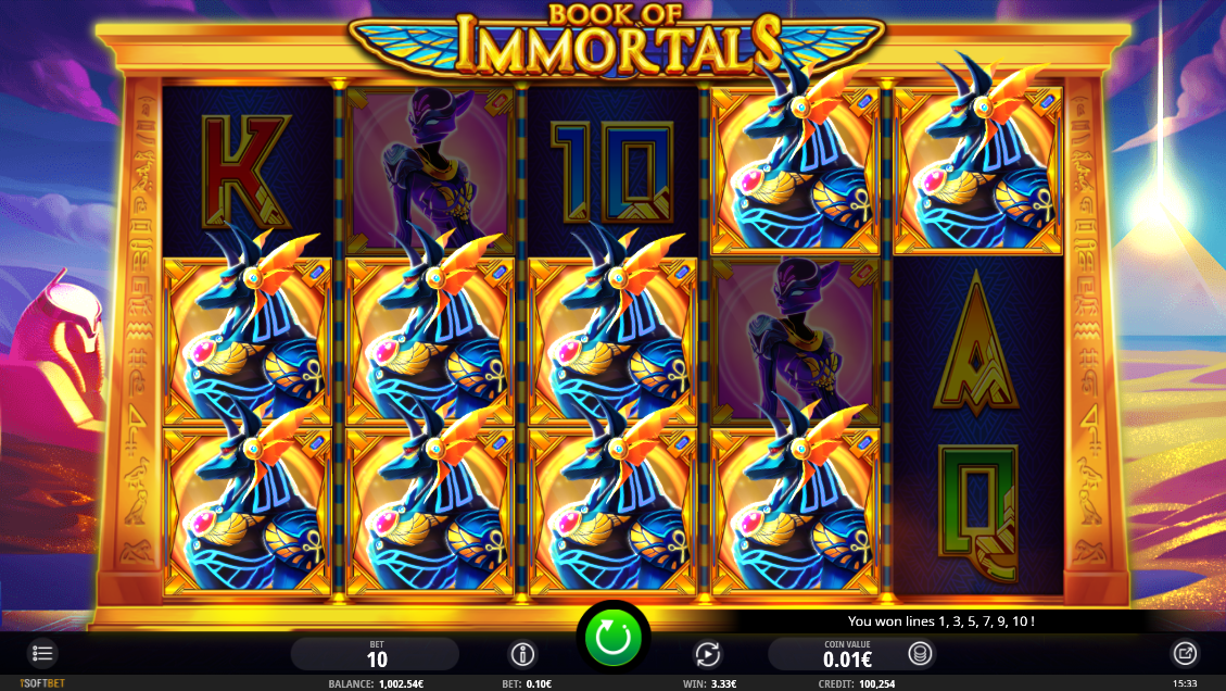 Book of Immortals base game mega win