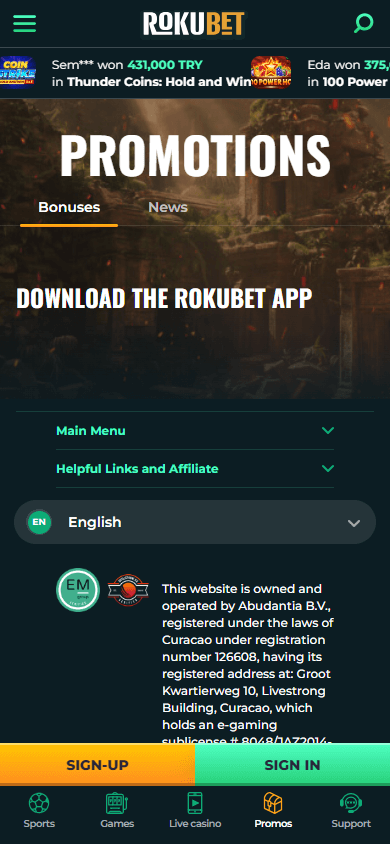 RokuBet_Casino_promotions_mobile