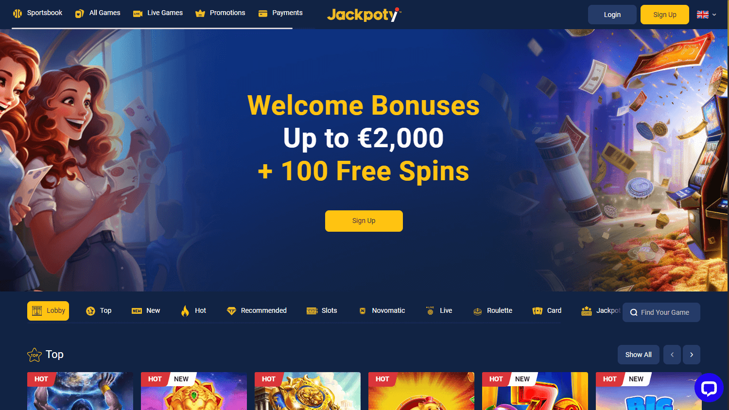 Jackpoty_Casino_homepage_desktop