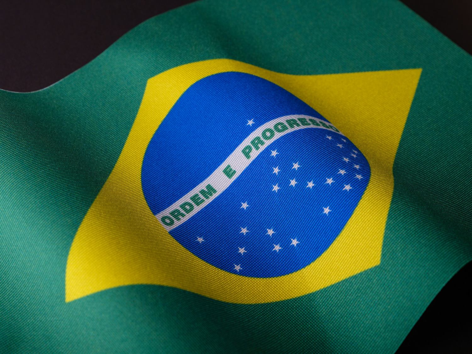 Brazil's national flag flying