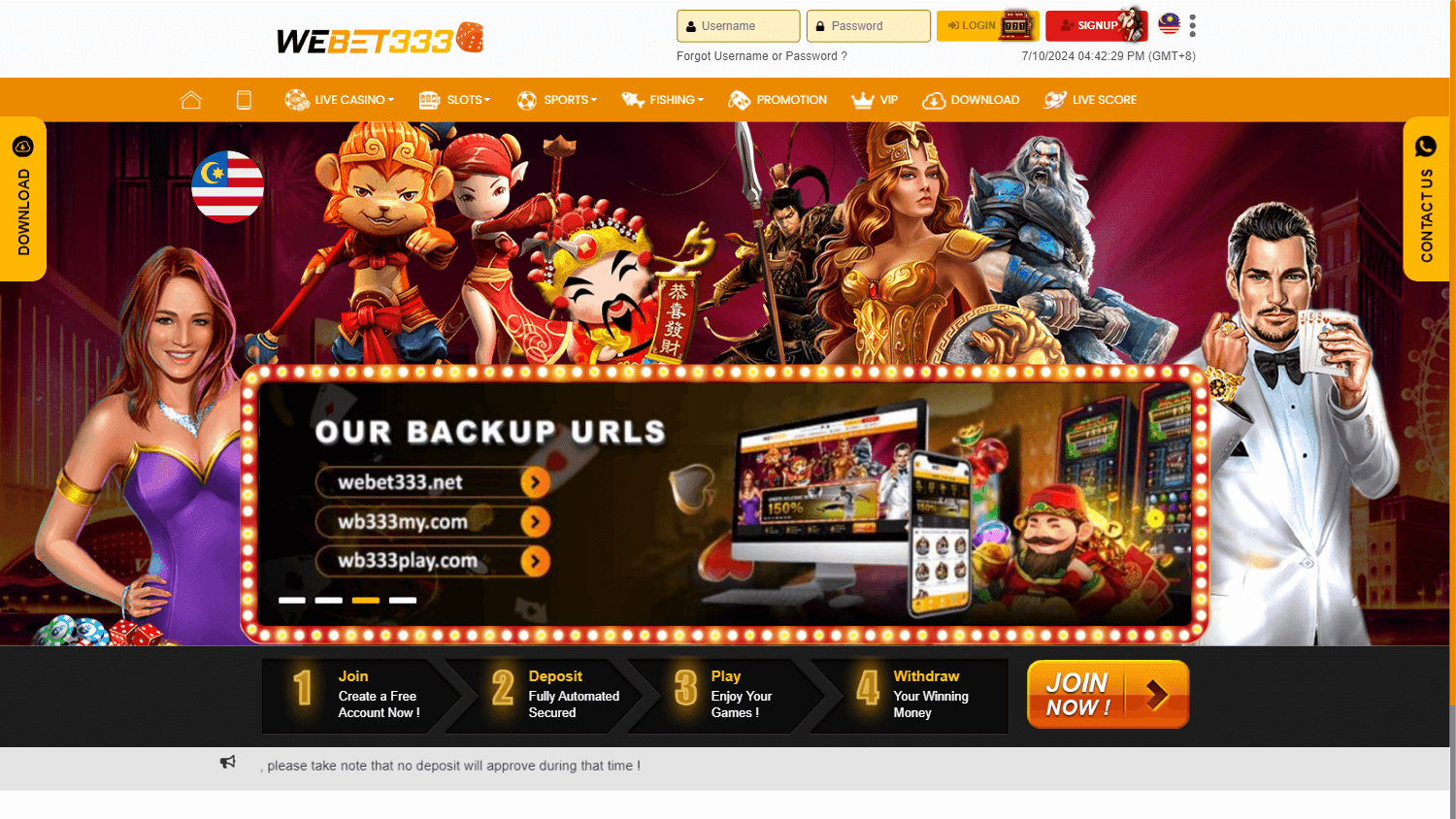 webet333_casino_homepage_desktop