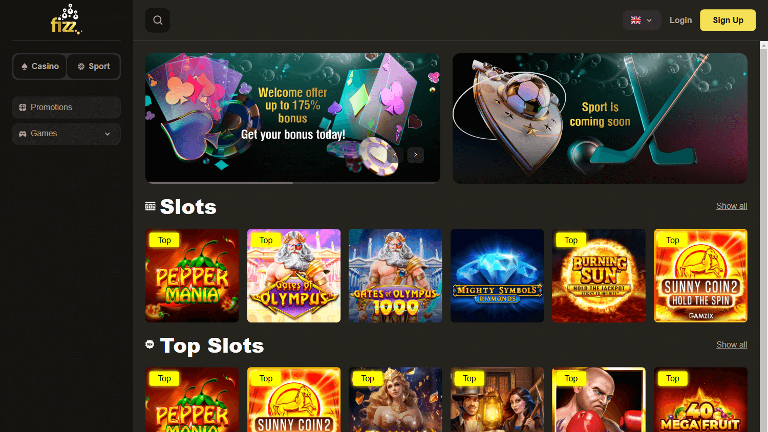 fizz888_casino_homepage_desktop