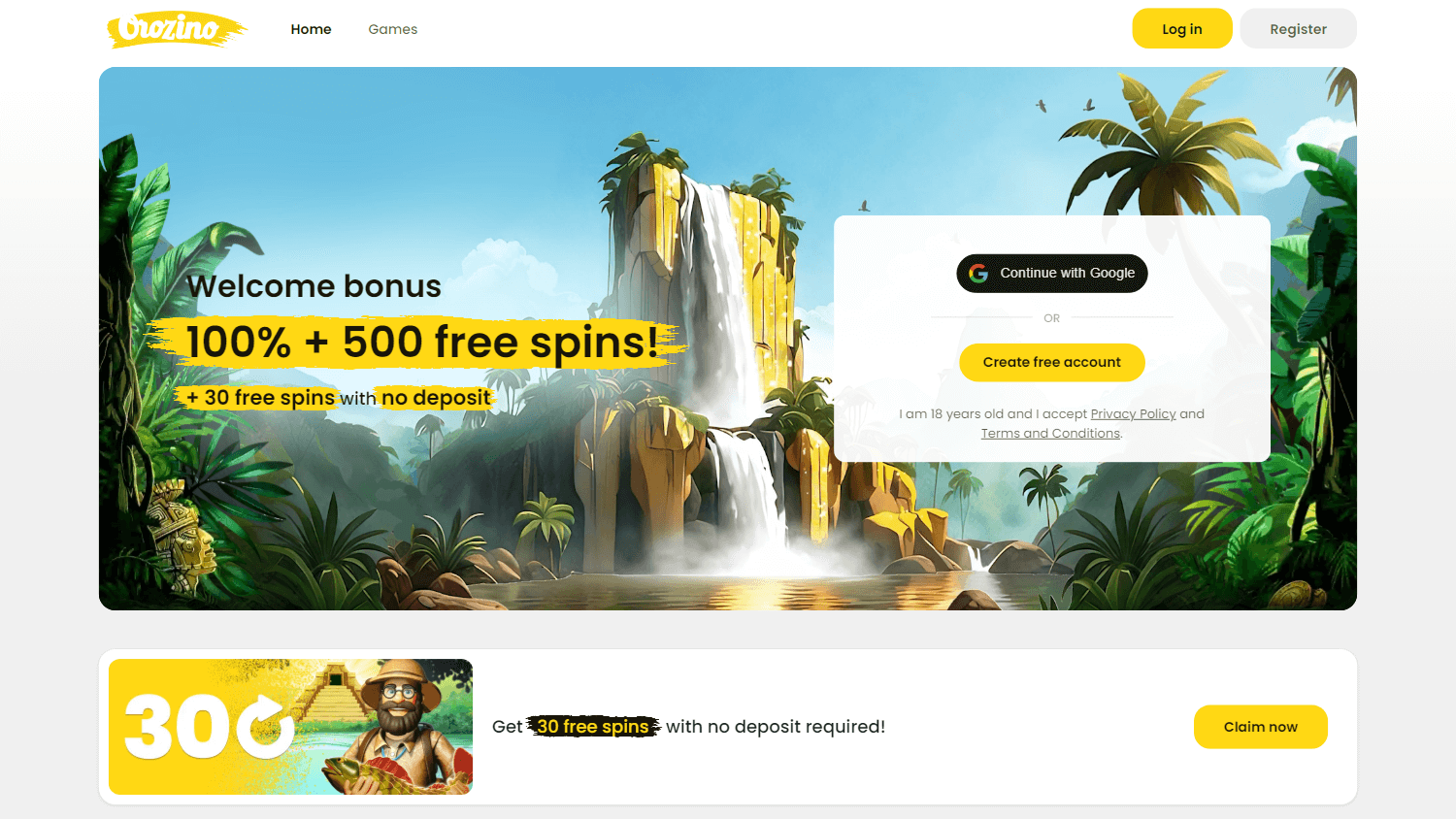 orozino_casino_homepage_desktop