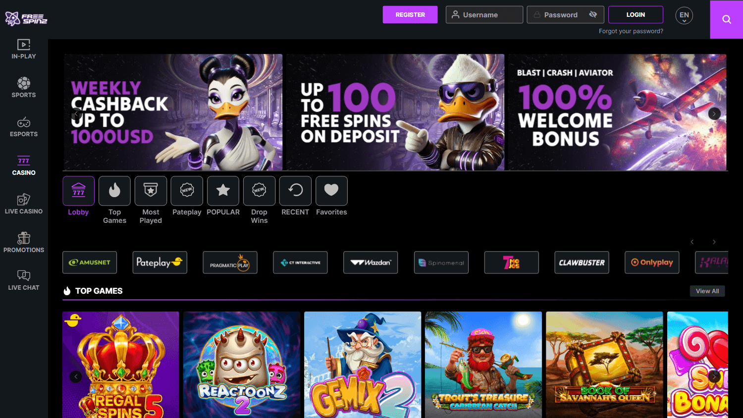 freespinz_casino_homepage_desktop