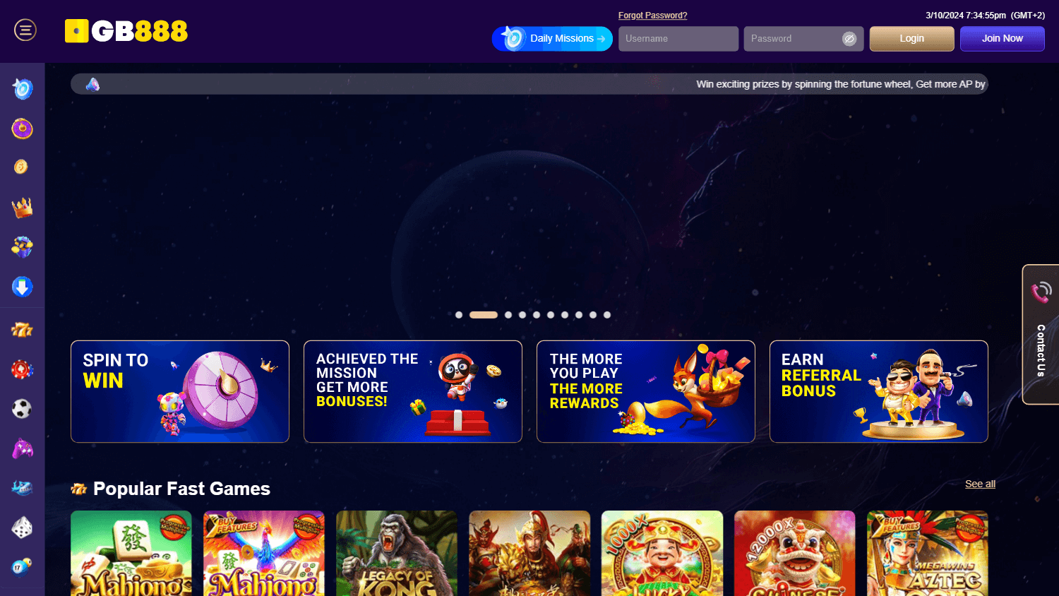 goldbet888_casino_homepage_desktop