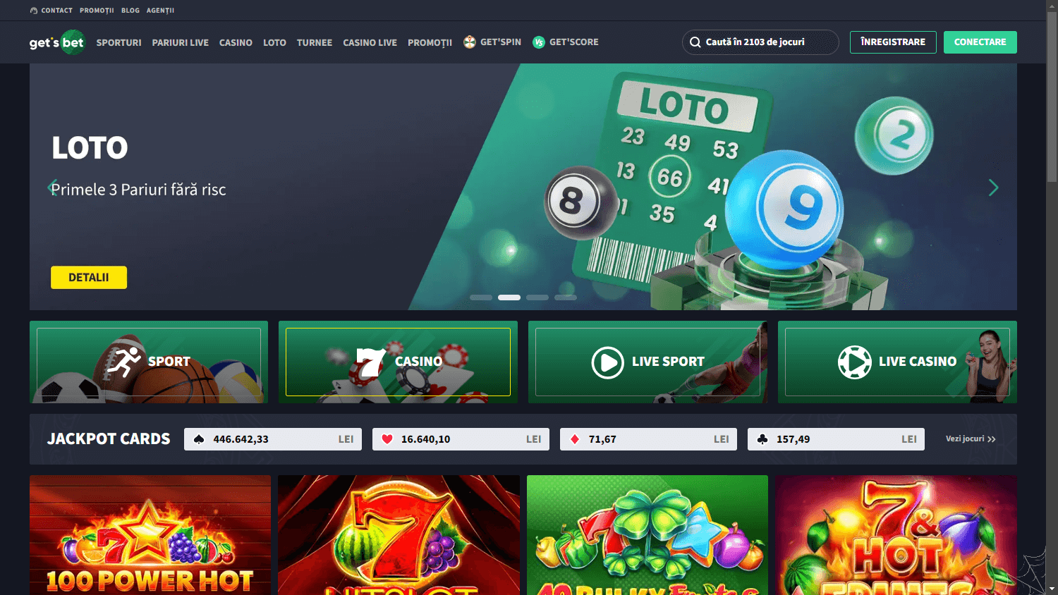 Get's_Bet_Casino_homepage_desktop