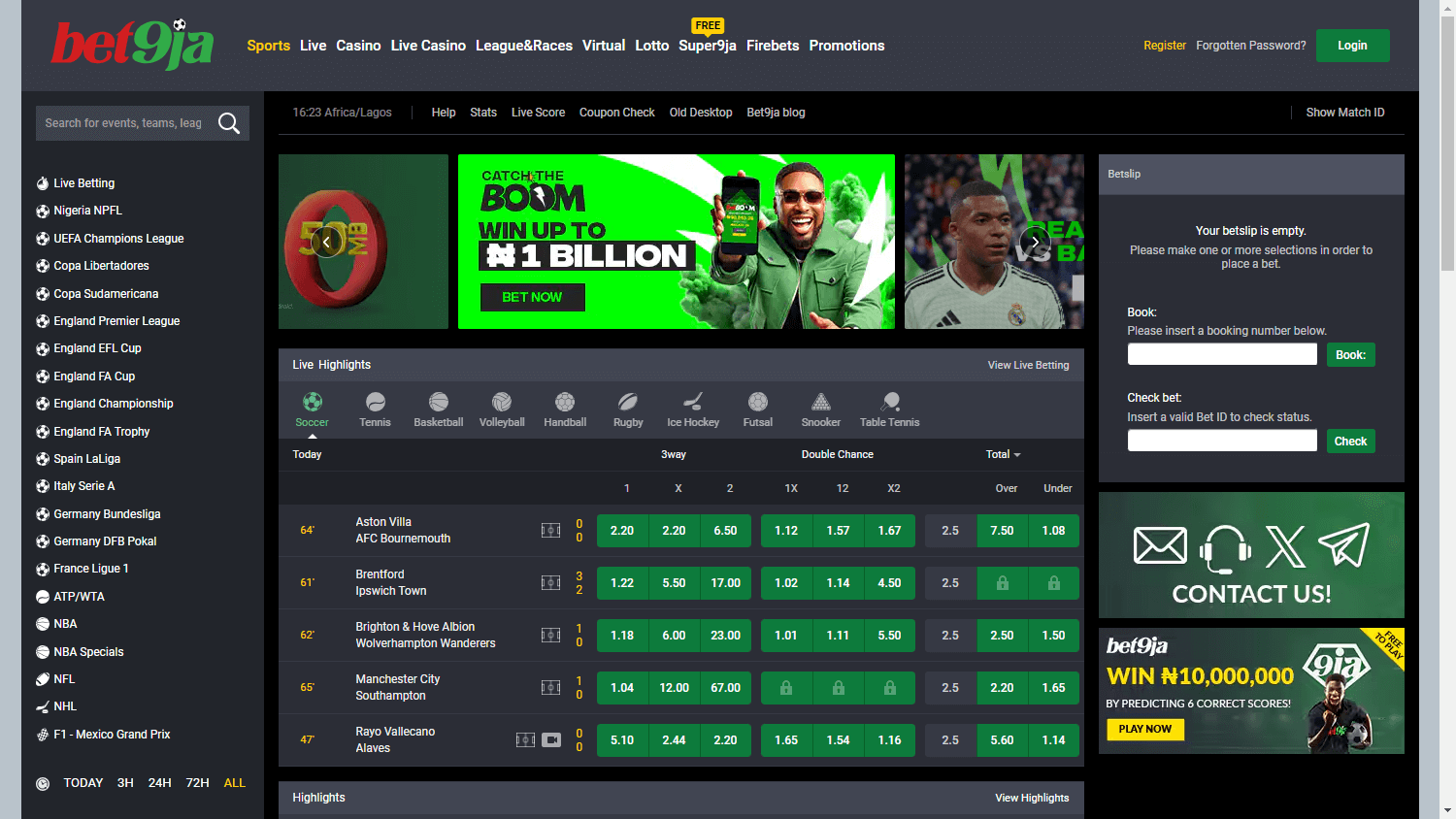 Bet9ja_Casino_homepage_desktop