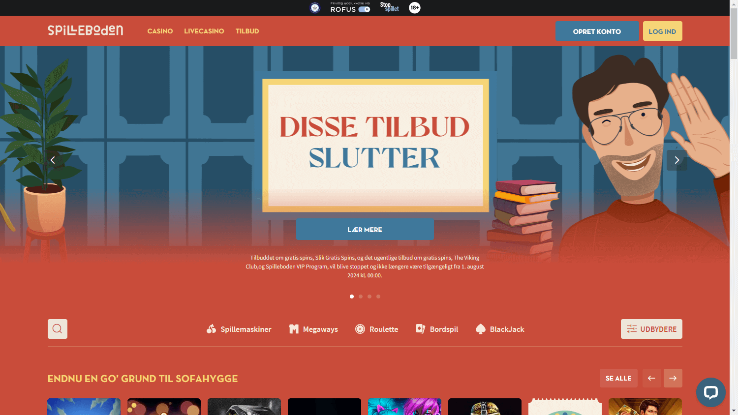 Spilleboden_Casino_homepage_desktop