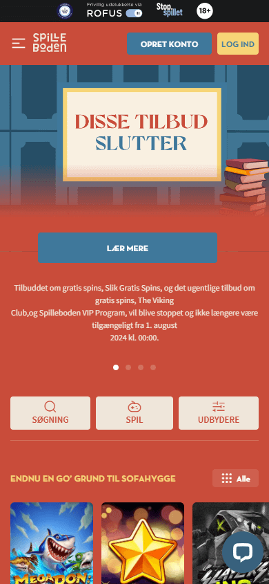 Spilleboden_Casino_homepage_mobile