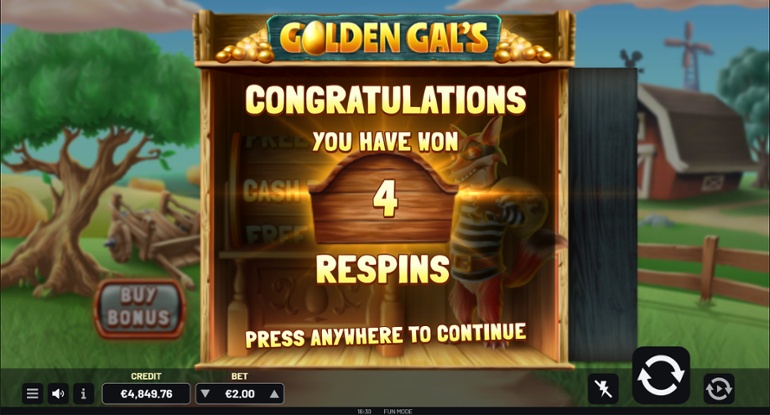 Golden Gal's - Free Spins or Respins?